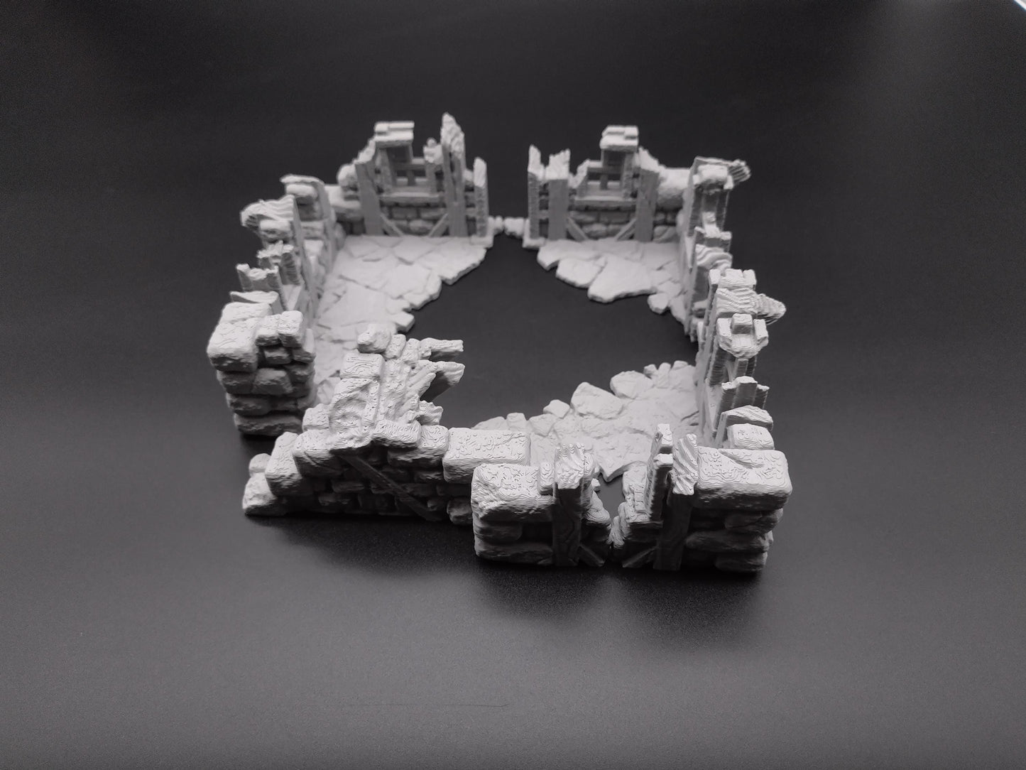 Ruined house for miniature games 3D printed | 28mm | scatter or area terrain | house 4 ground level