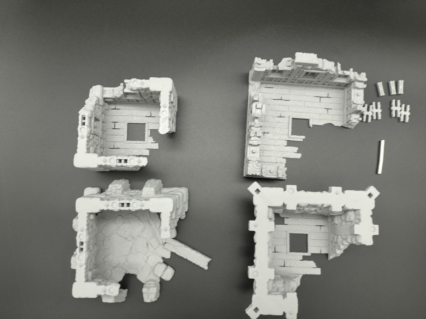 Ruined medieval tower house for 28mm scale with playable interior | 3D printed terrain | magnetisable | house 3 of the ruined village set