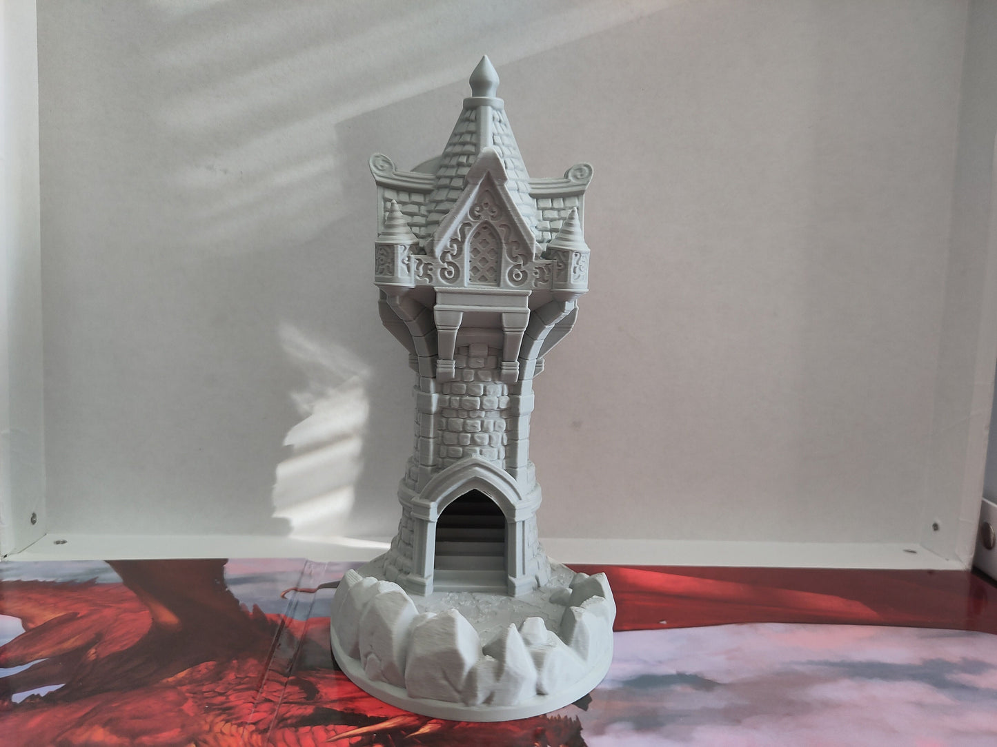 Wizard's dice tower | Compact dice tower for TTRPGs like D&D | 3d printed accessory for tabletop games