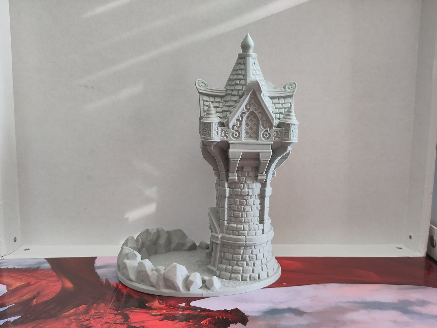 Wizard's dice tower | Compact dice tower for TTRPGs like D&D | 3d printed accessory for tabletop games