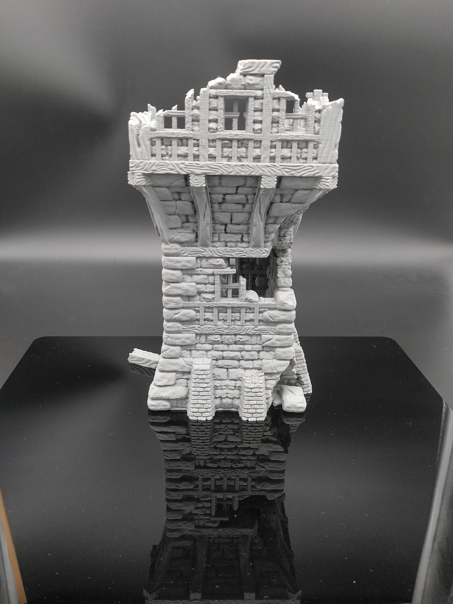 Ruined medieval tower house for 28mm scale with playable interior | 3D printed terrain | magnetisable | house 3 of the ruined village set