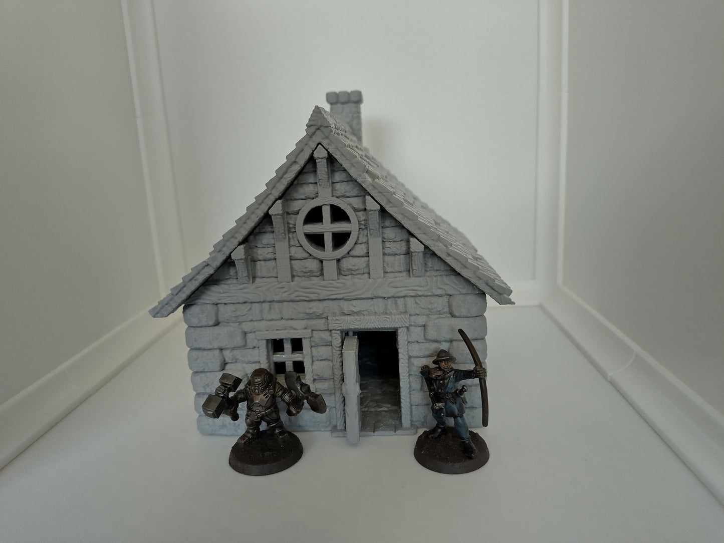 3D printed medieval house for 28mm & 32mm scale with playable interior | terrain | house 1 of the small village set