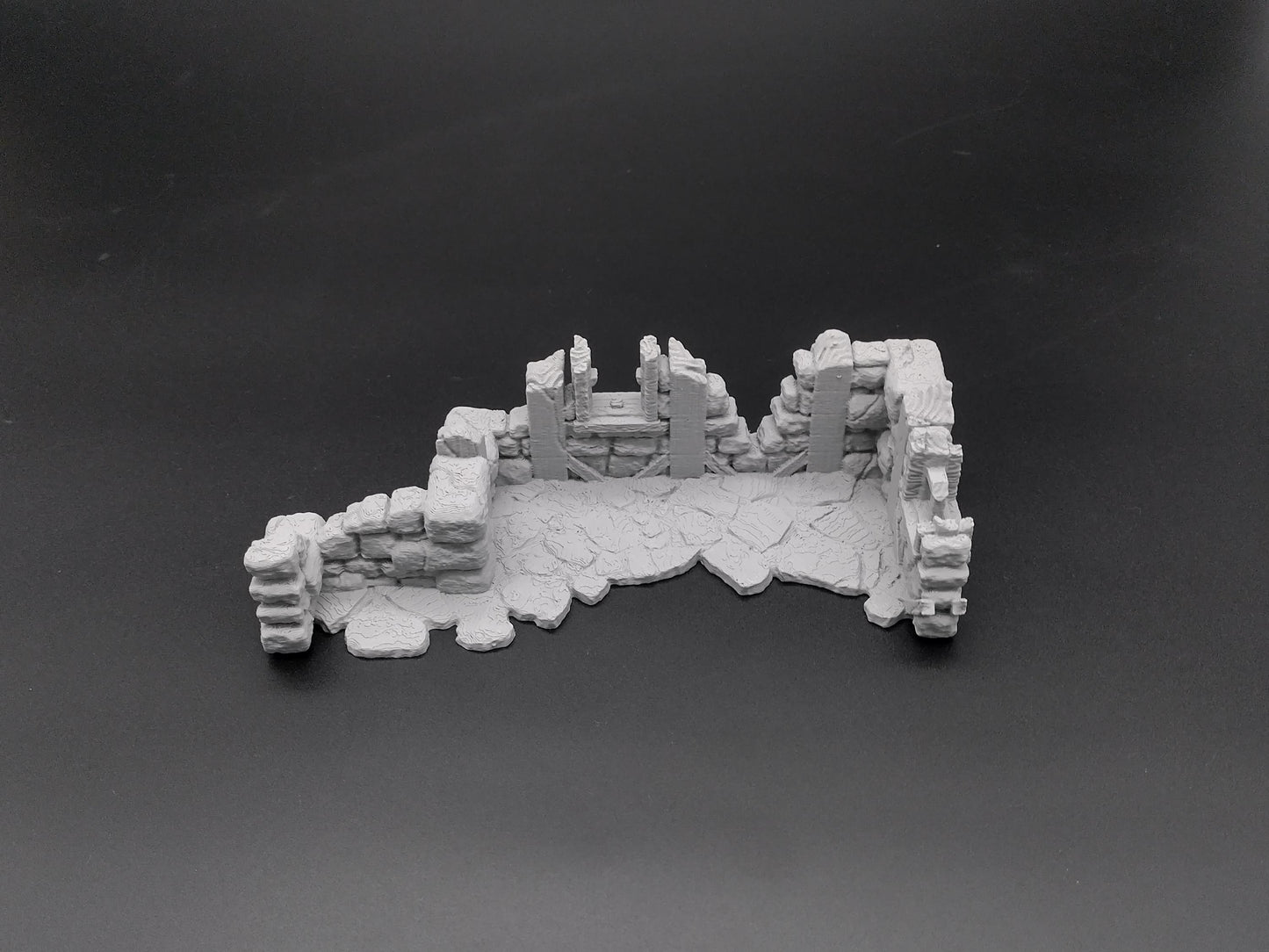 Ruined house for miniature games 3D printed | 28mm | scatter or area terrain | house 5 ground level