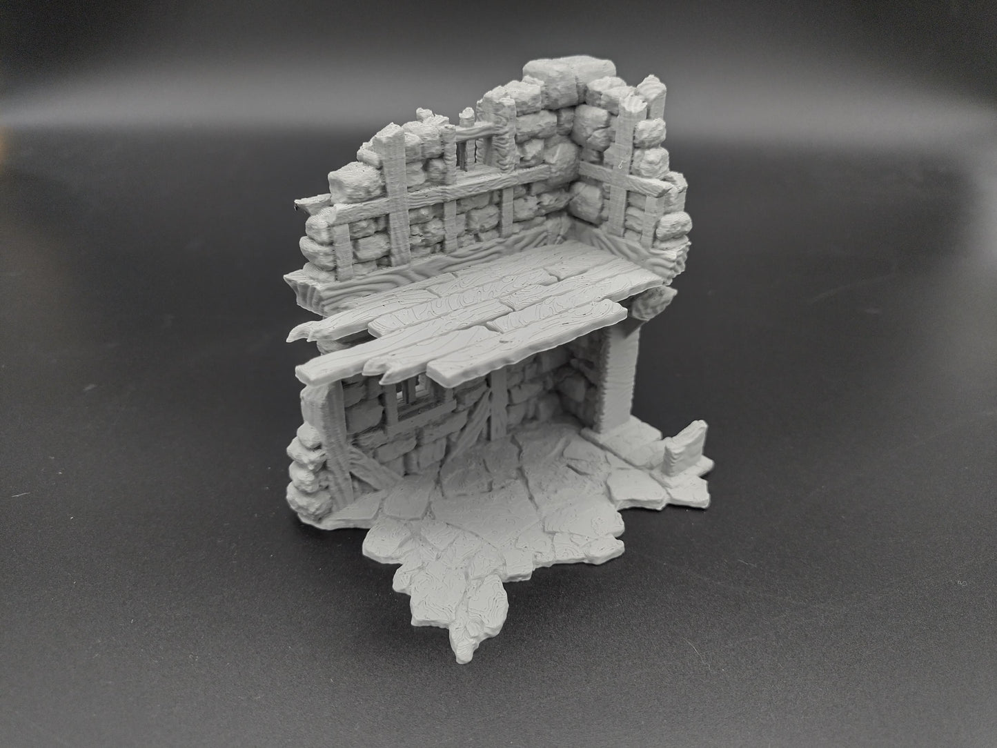 Ruined multi level house for 28mm scale with playable interior | 3D printed terrain | magnetisable | house 2 of the ruined village set
