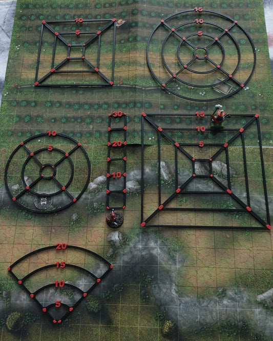 Area of effect spell templates, includes all 6 pieces | D&D