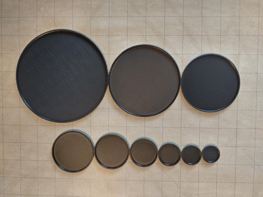 Round bases 25mm to 160mm for wargame and RPG miniatures