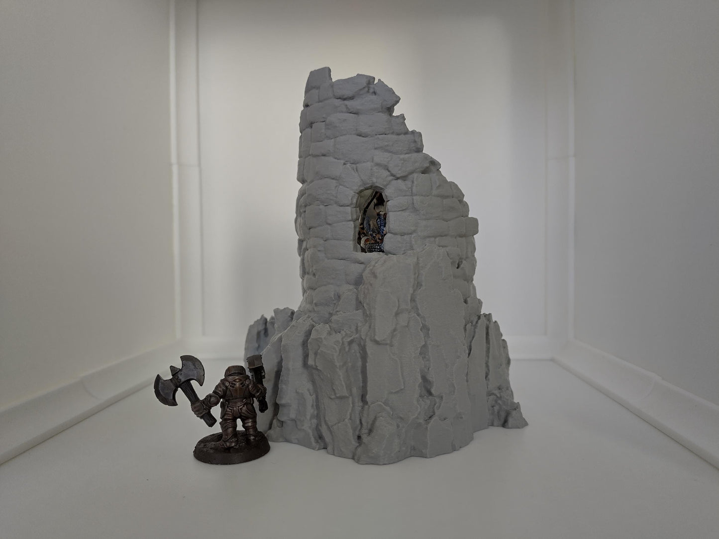 Tower ruin with stairs on a rock | 3D printed wargaming & rpg terrain