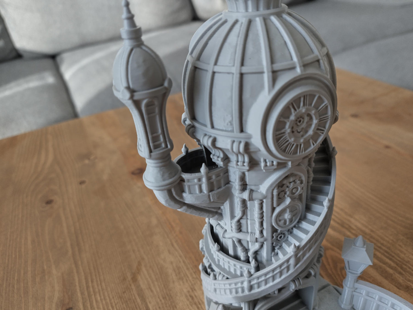 Mechanist's spire dice tower | Steampunk themed compact dice tower for TTRPGs like D&D | 3d printed accessory for tabletop games