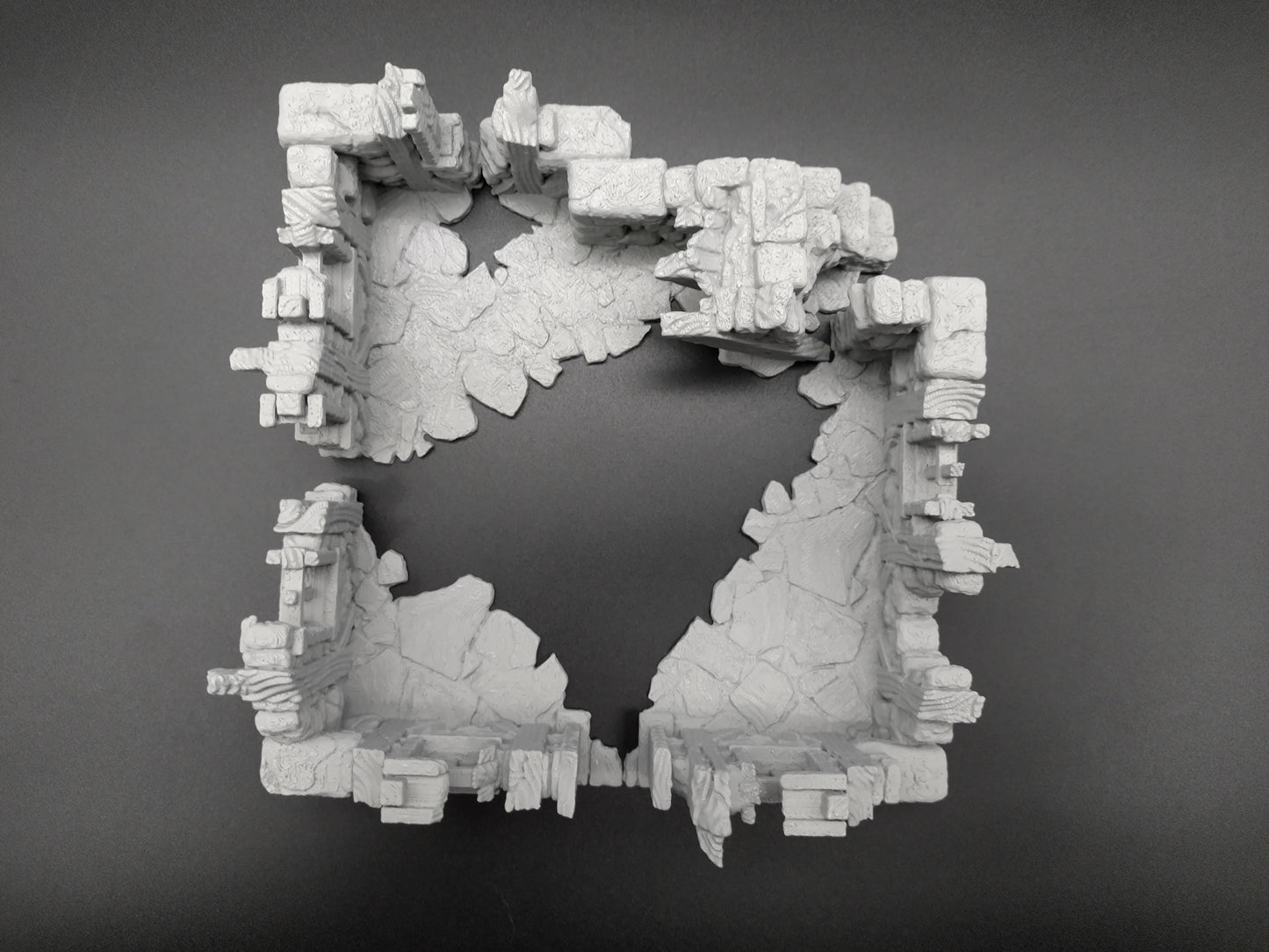 Ruined house for miniature games 3D printed | 28mm | scatter or area terrain | house 4 ground level