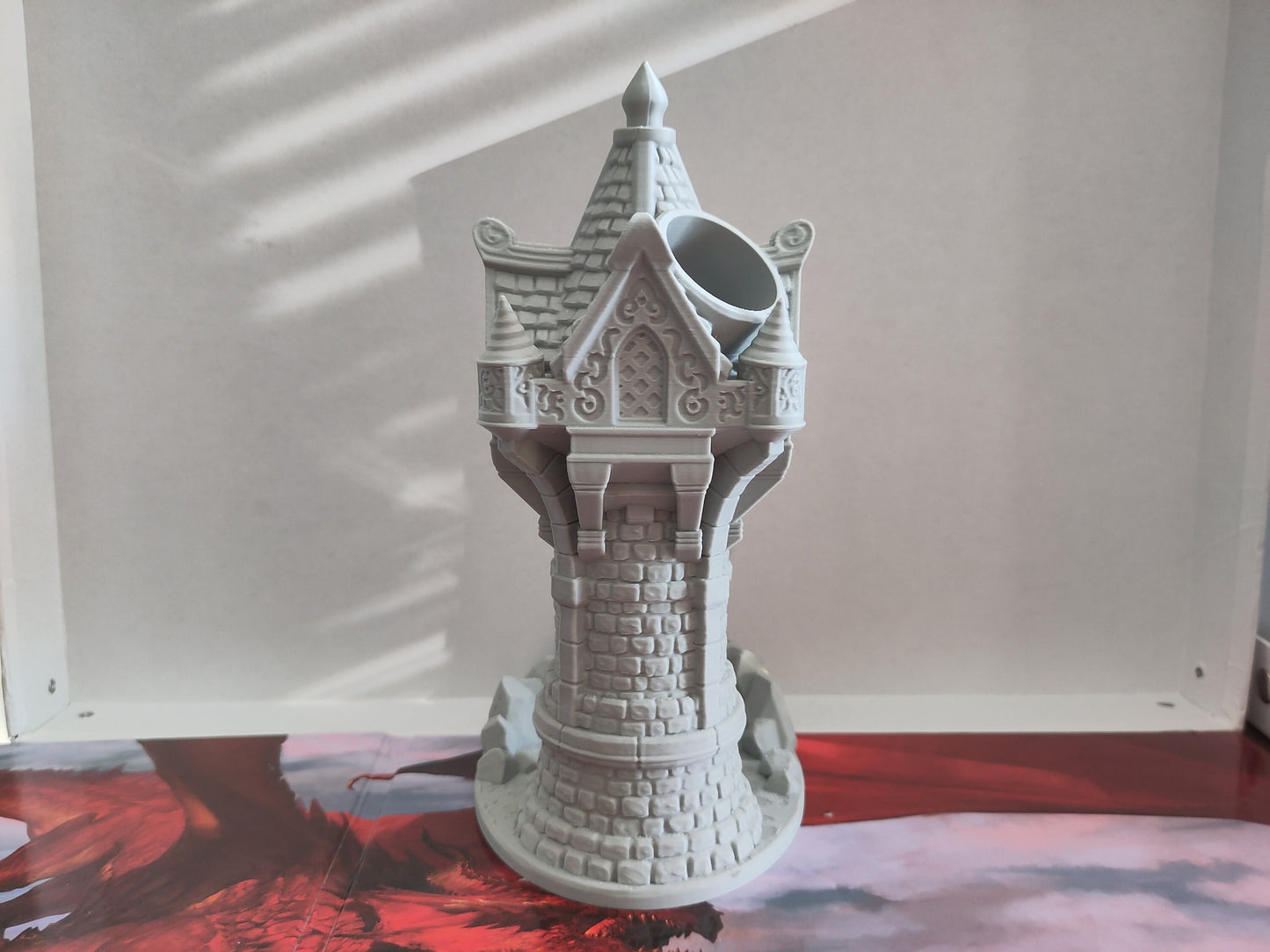 Wizard's dice tower | Compact dice tower for TTRPGs like D&D | 3d printed accessory for tabletop games
