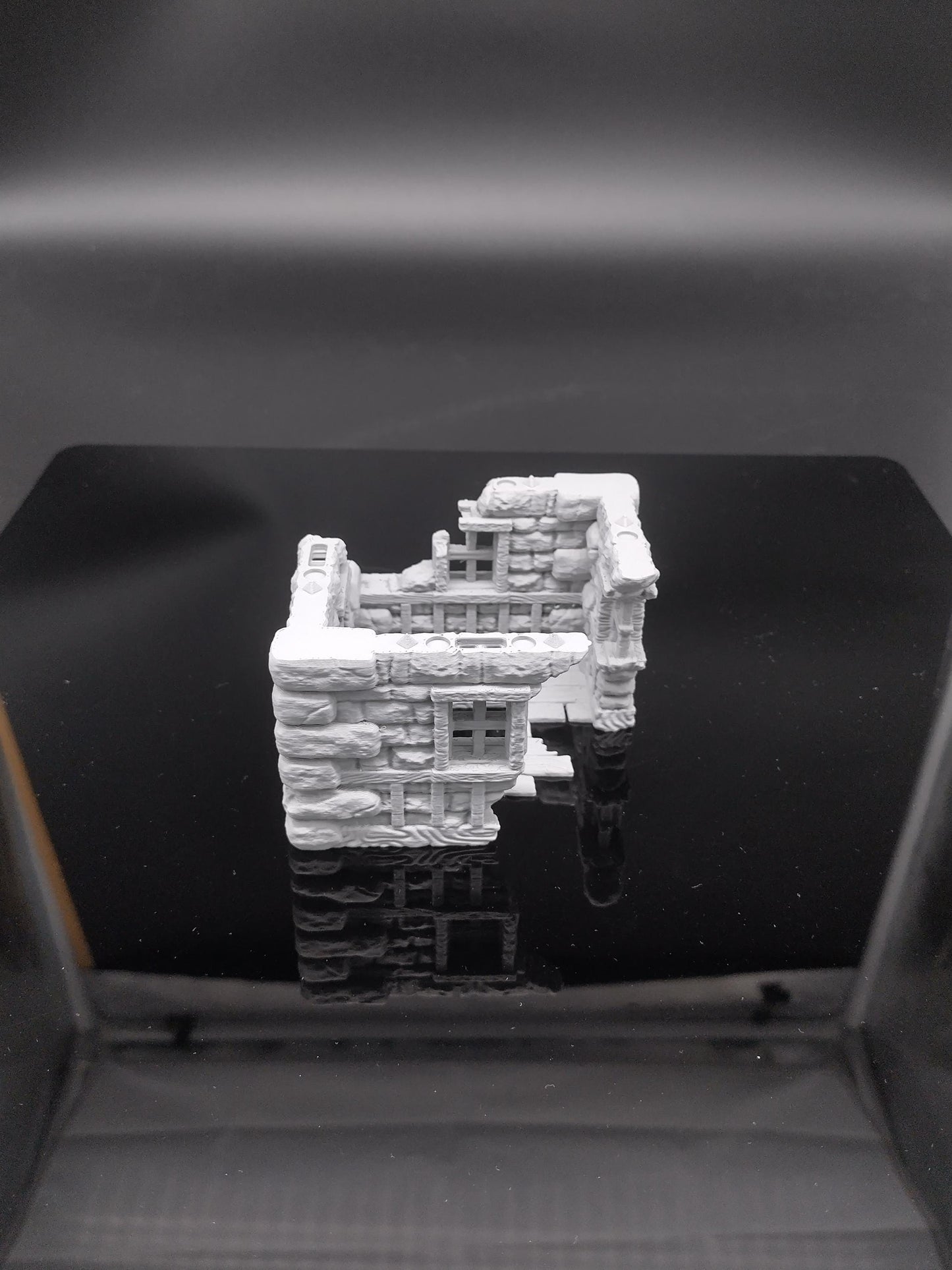 Ruined medieval tower house for 28mm scale with playable interior | 3D printed terrain | magnetisable | house 3 of the ruined village set