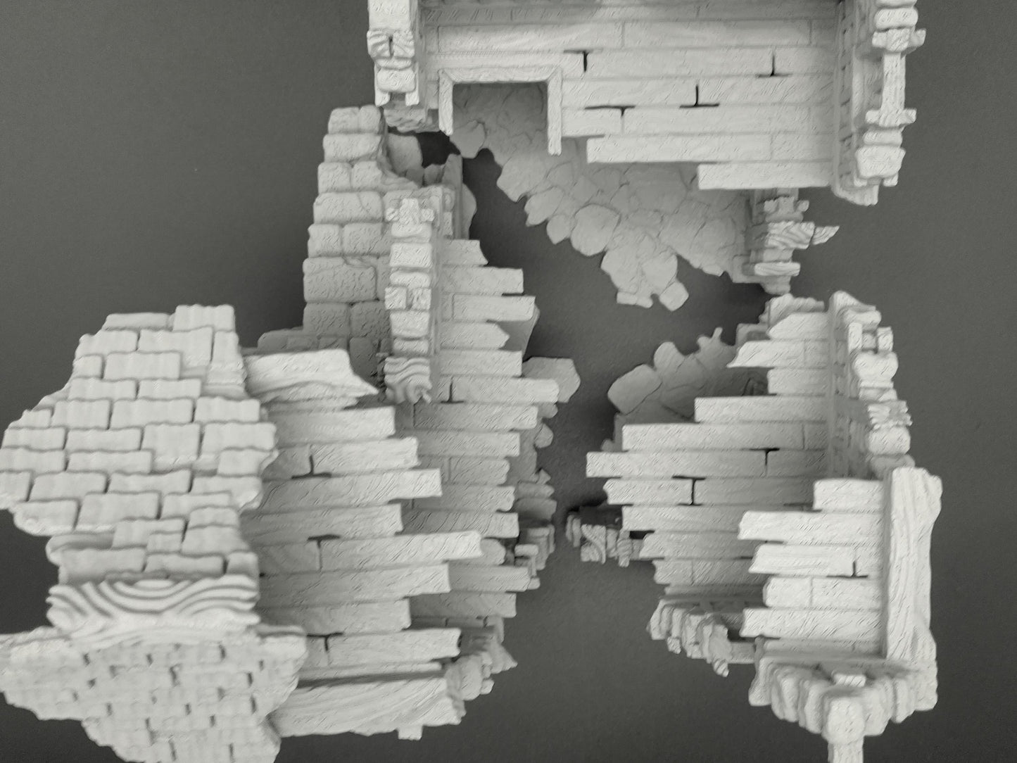Ruined multi level house for 28mm scale with playable interior | 3D printed wargaming terrain | magnetisable | house 4 of the ruined village set