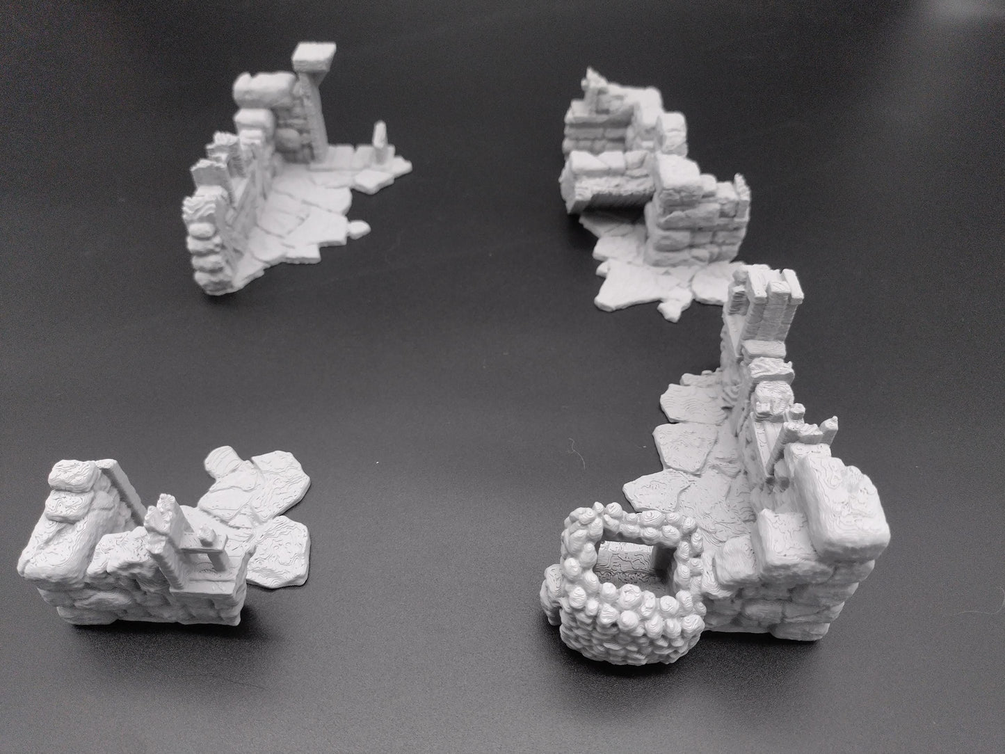 Ruined house for miniature games 3D printed | 28mm | scatter or area terrain | house 2 one level