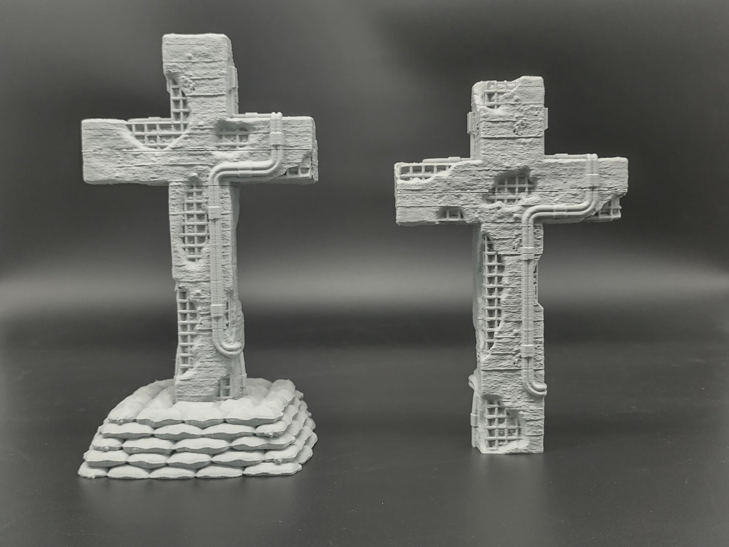 Concrete cross wargaming scatter terrain - Sci-Fi grimdark terrain | Trench Warfare Zone