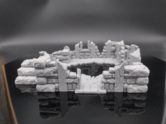 Ruined house for miniature games 3D printed | 28mm | scatter or area terrain | house 5 ground level