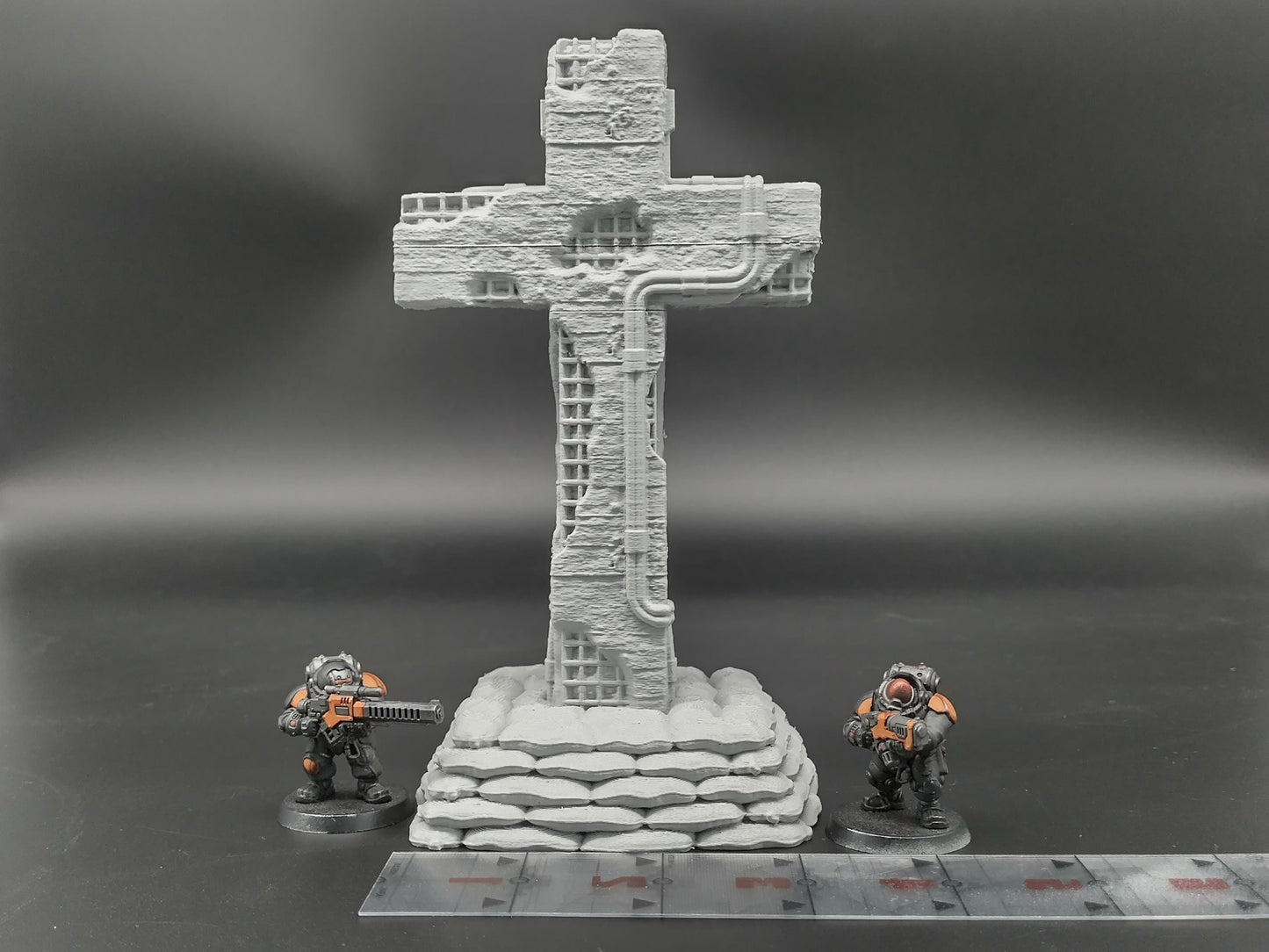 Concrete cross wargaming scatter terrain - Sci-Fi grimdark terrain | Trench Warfare Zone