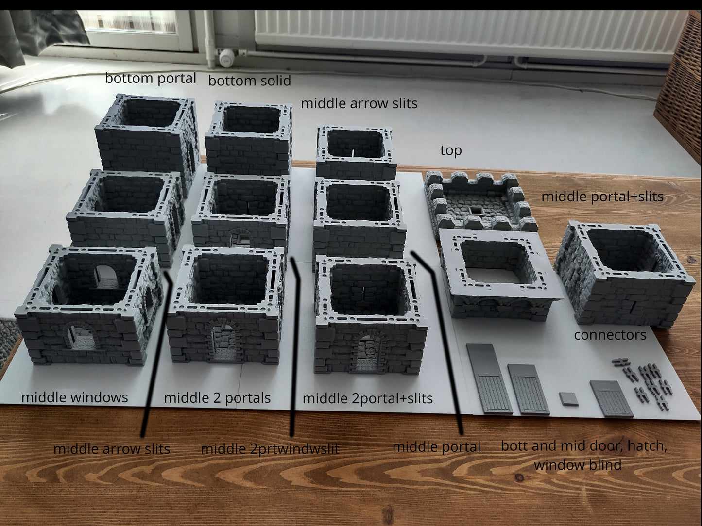 Modular tower terrain 28mm - 3D Printed medieval fortress for fantasy Wargaming & RPGs | Part of The Fortress set