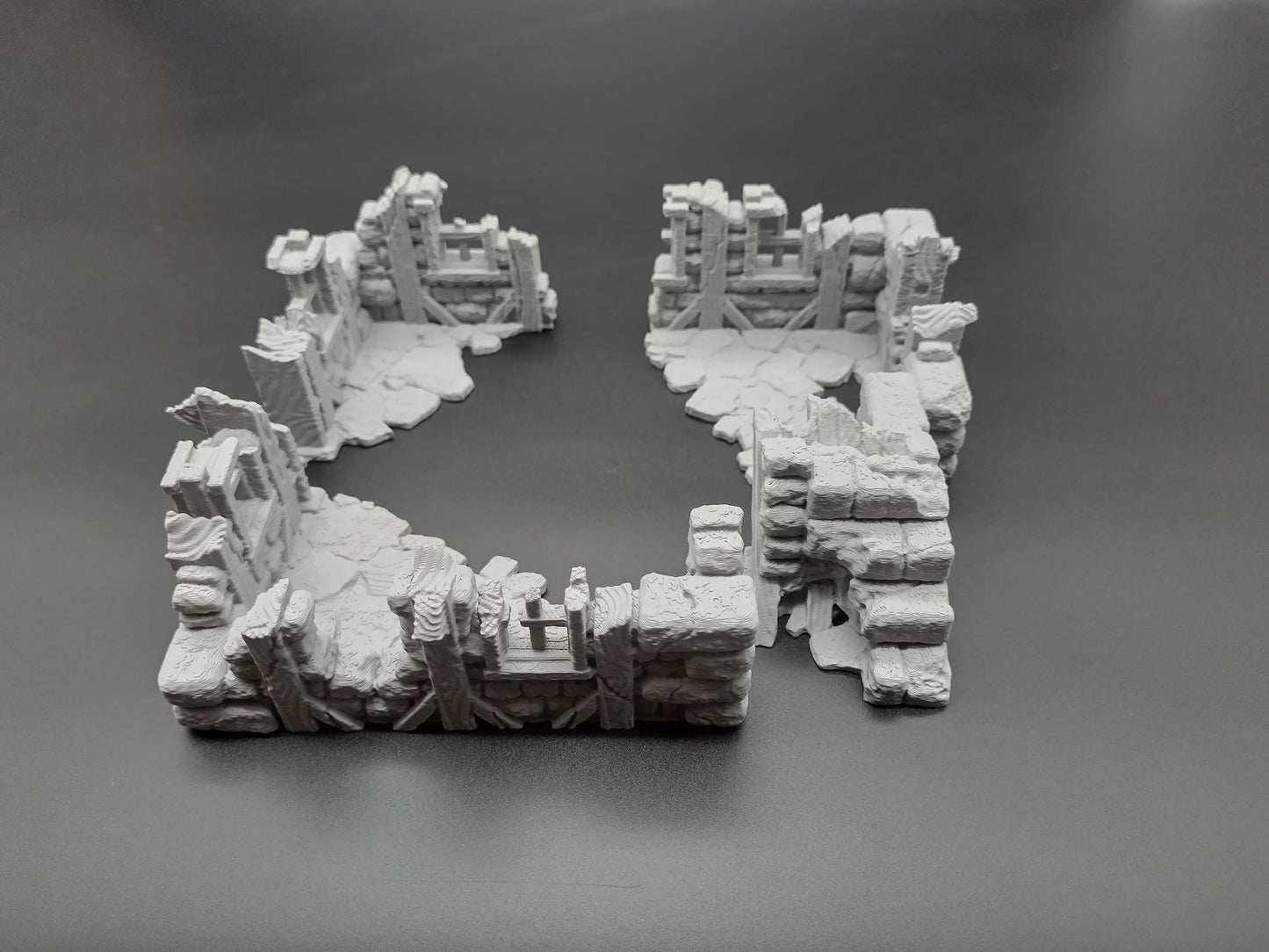 Ruined house for miniature games 3D printed | 28mm | scatter or area terrain | house 4 ground level