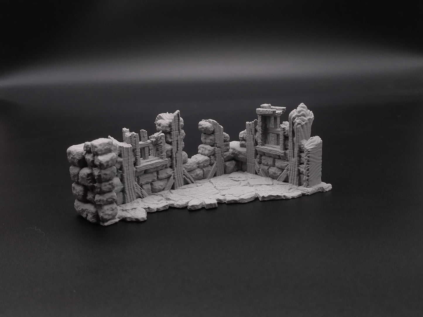 Ruined house for miniature games 3D printed | 28mm | scatter or area terrain | house 4 ground level