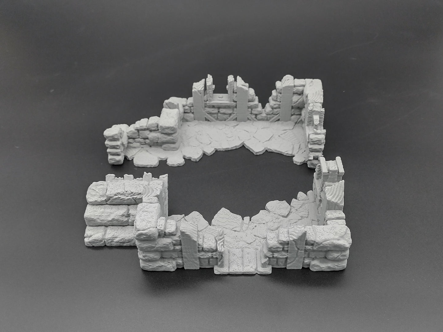 Ruined house for miniature games 3D printed | 28mm | scatter or area terrain | house 5 ground level