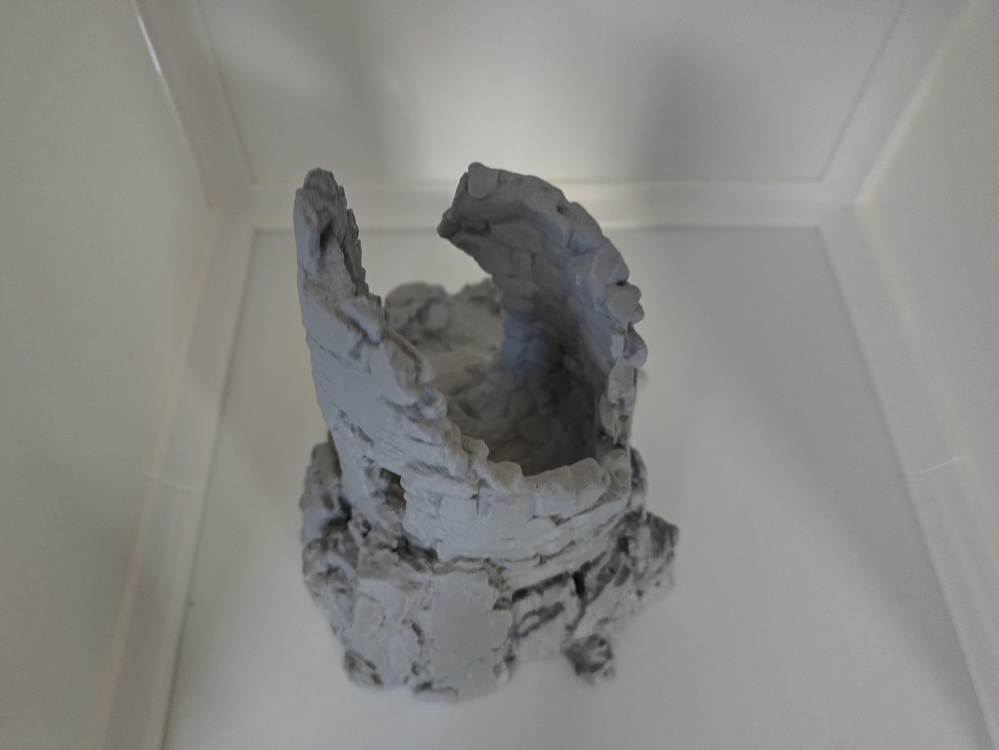 Tower ruin with stairs on a rock | 3D printed wargaming & rpg terrain