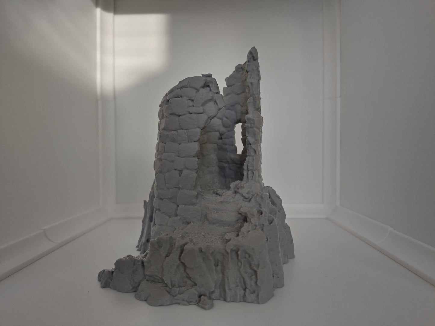 Tower ruin with stairs on a rock | 3D printed wargaming & rpg terrain