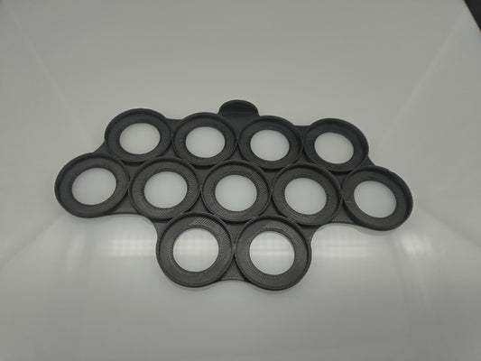 Movement tray for 28mm round bases with 11 slots for tabletop games