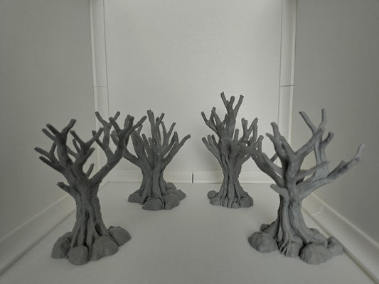 Four dead trees terrain pack for 28mm scale. Suitable for wargaming & RPGs
