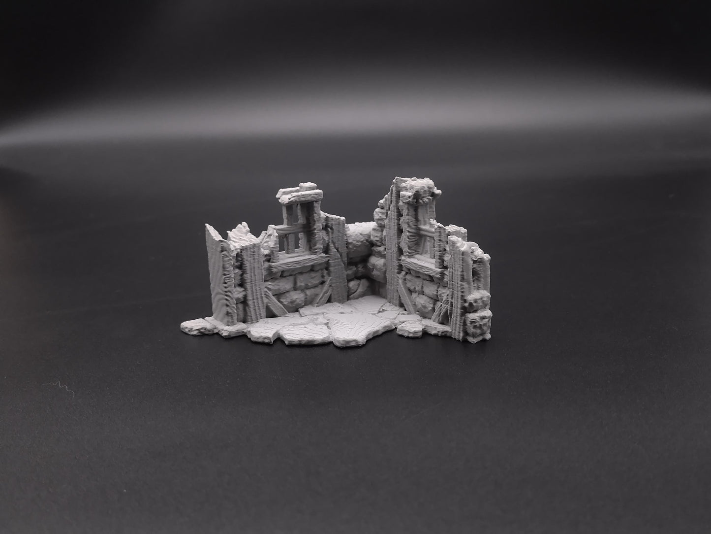 Ruined house for miniature games 3D printed | 28mm | scatter or area terrain | house 4 ground level