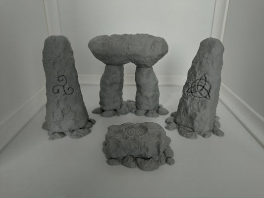 Menhirs, dolmen and altar | Druidic stone 28mm terrain for fantasy wargaming and rpgs