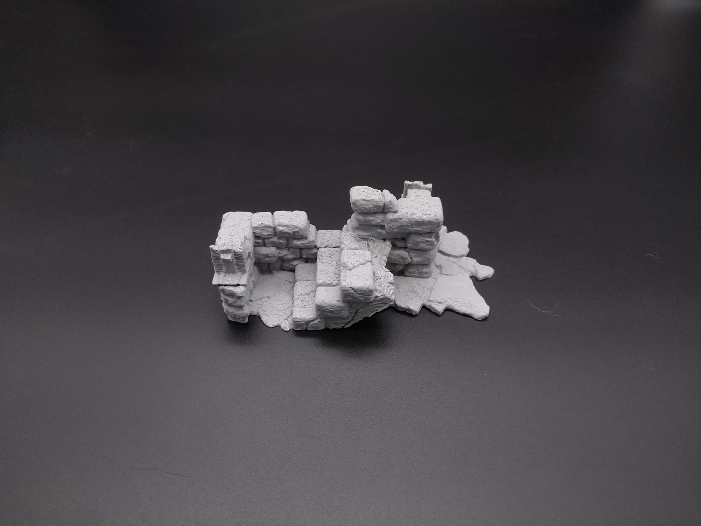 Ruined house for miniature games 3D printed | 28mm | scatter or area terrain | house 2 one level