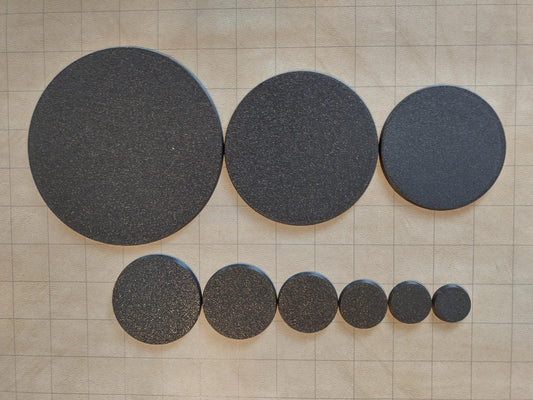 Round bases 25mm to 160mm for wargame and RPG miniatures