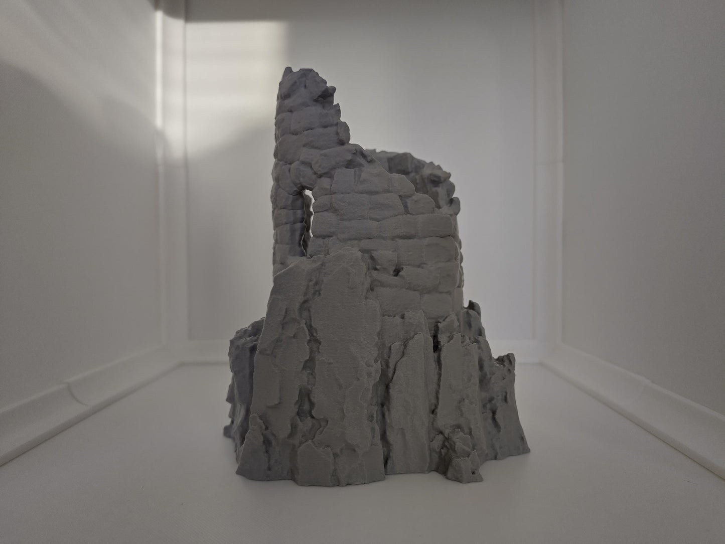Tower ruin with stairs on a rock | 3D printed wargaming & rpg terrain