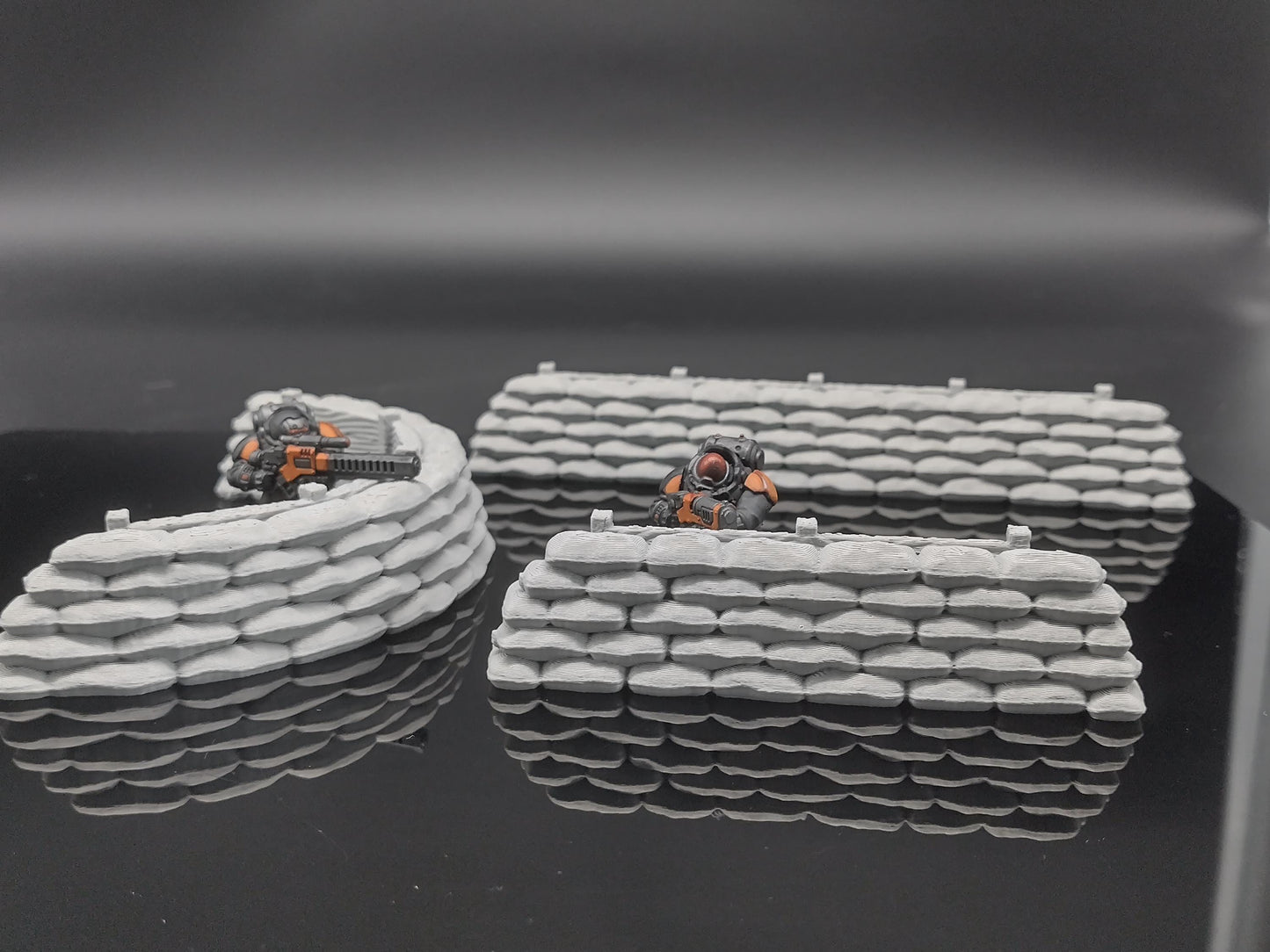 Sandbag barricades wargaming scatter terrain - Sci-Fi grimdark terrain | Trench Warfare Zone