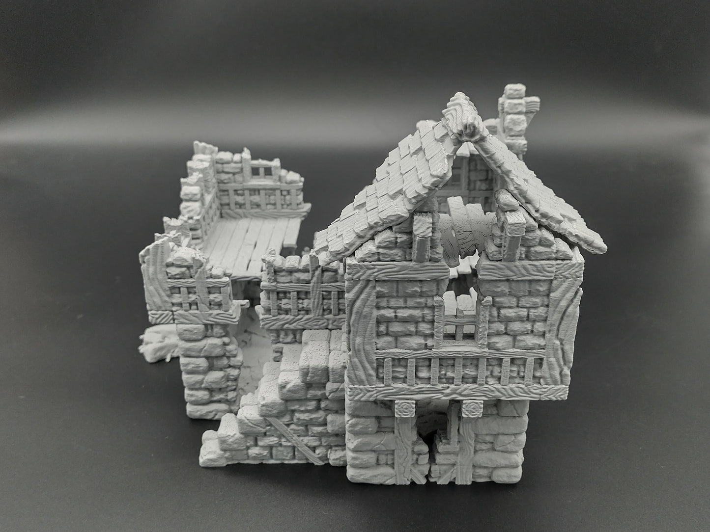 Ruined multi level house for 28mm scale with playable interior | 3D printed wargaming terrain | magnetisable | house 4 of the ruined village set