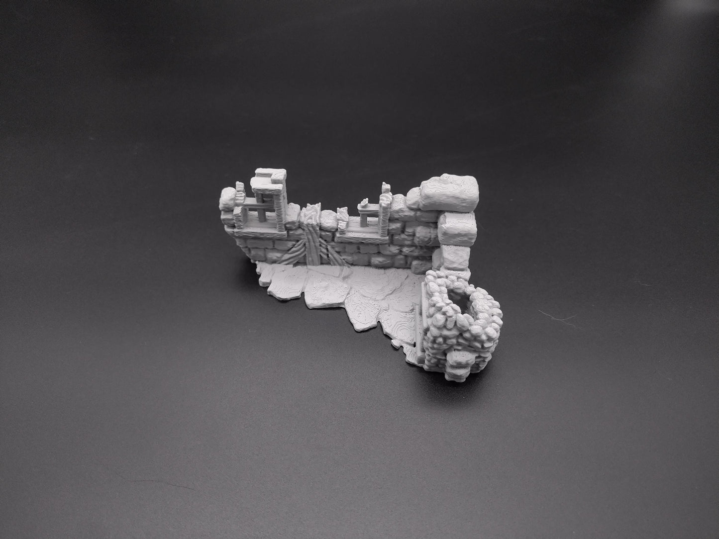 Ruined house for miniature games 3D printed | 28mm | scatter or area terrain | house 2 one level