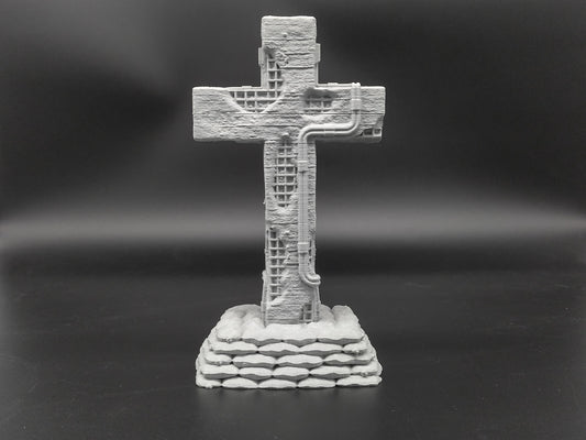 Concrete cross wargaming scatter terrain - Sci-Fi grimdark terrain | Trench Warfare Zone