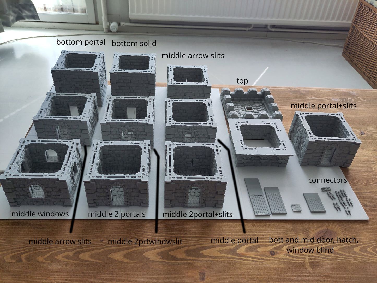 Modular tower terrain 28mm - 3D Printed medieval fortress for fantasy Wargaming & RPGs | Part of The Fortress set