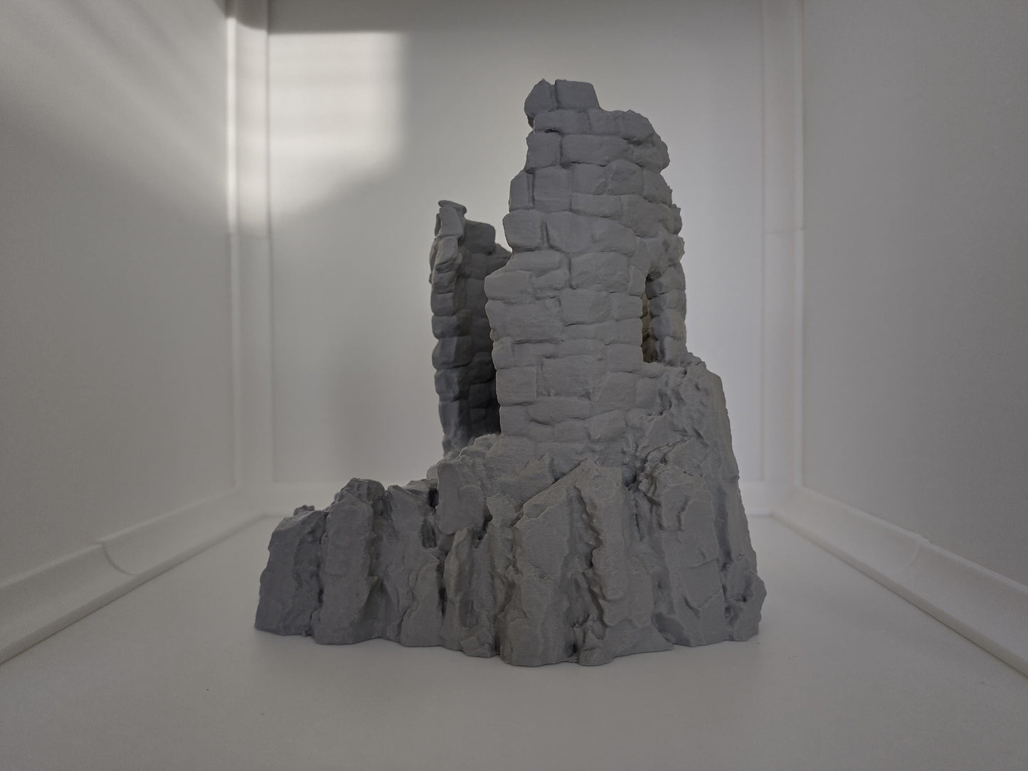 Tower ruin with stairs on a rock | 3D printed wargaming & rpg terrain