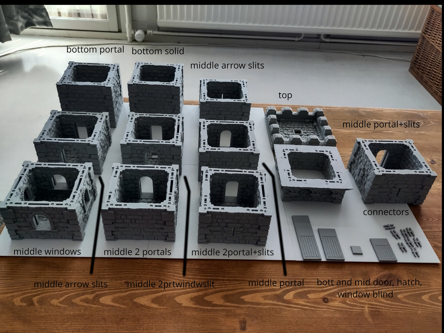 Modular tower terrain 28mm - 3D Printed medieval fortress for fantasy Wargaming & RPGs | Part of The Fortress set