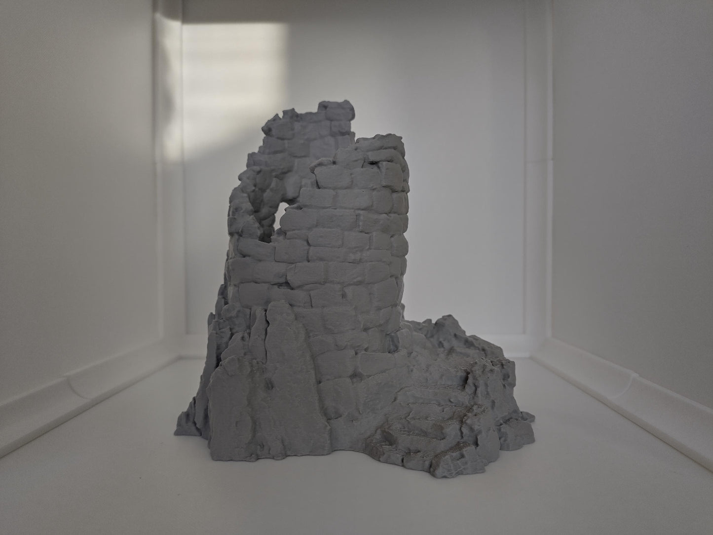 Tower ruin with stairs on a rock | 3D printed wargaming & rpg terrain