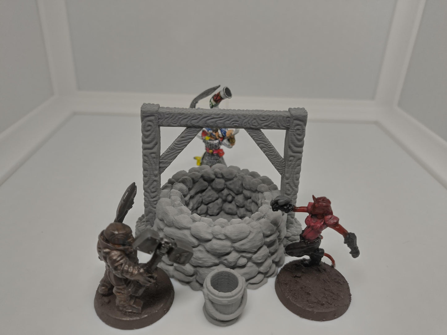 Stone well with a bucket for miniature games | 3D printed | scatter terrain