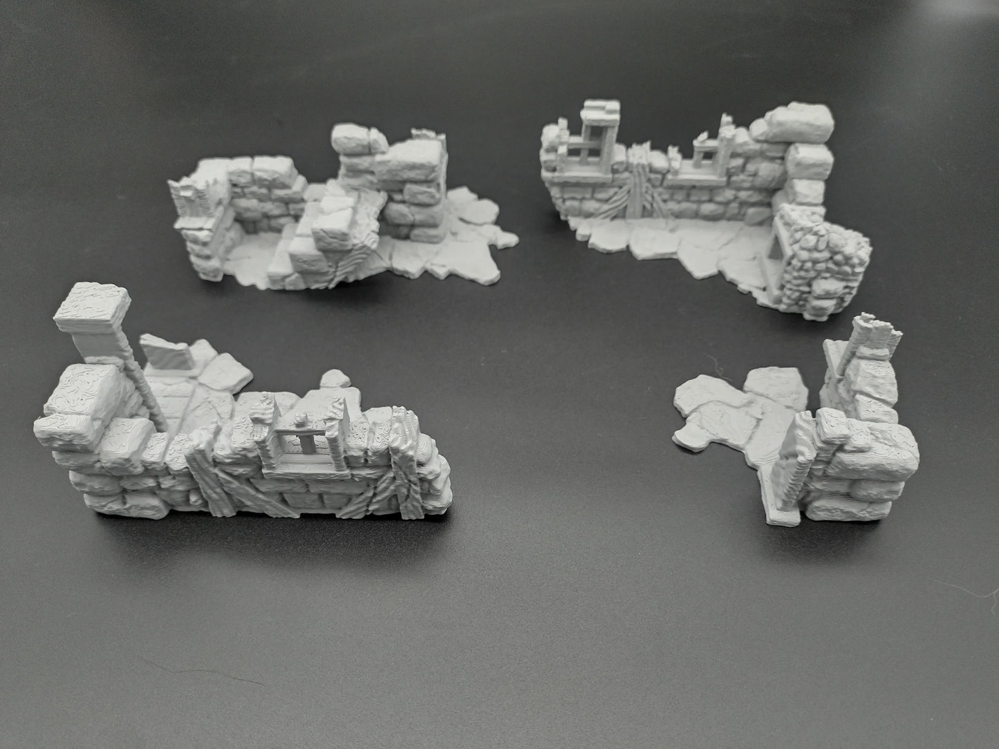 Ruined house for miniature games 3D printed | 28mm | scatter or area terrain | house 2 one level