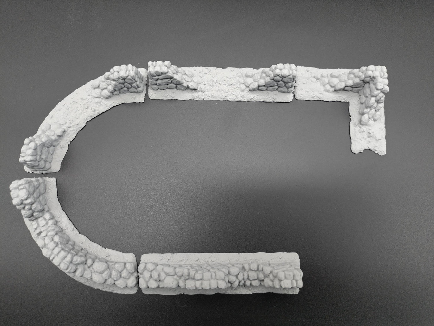 Ruined stone walls for miniature games 28mm scale 3D printed scatter terrain