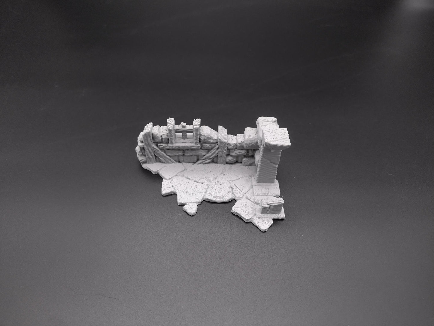 Ruined house for miniature games 3D printed | 28mm | scatter or area terrain | house 2 one level