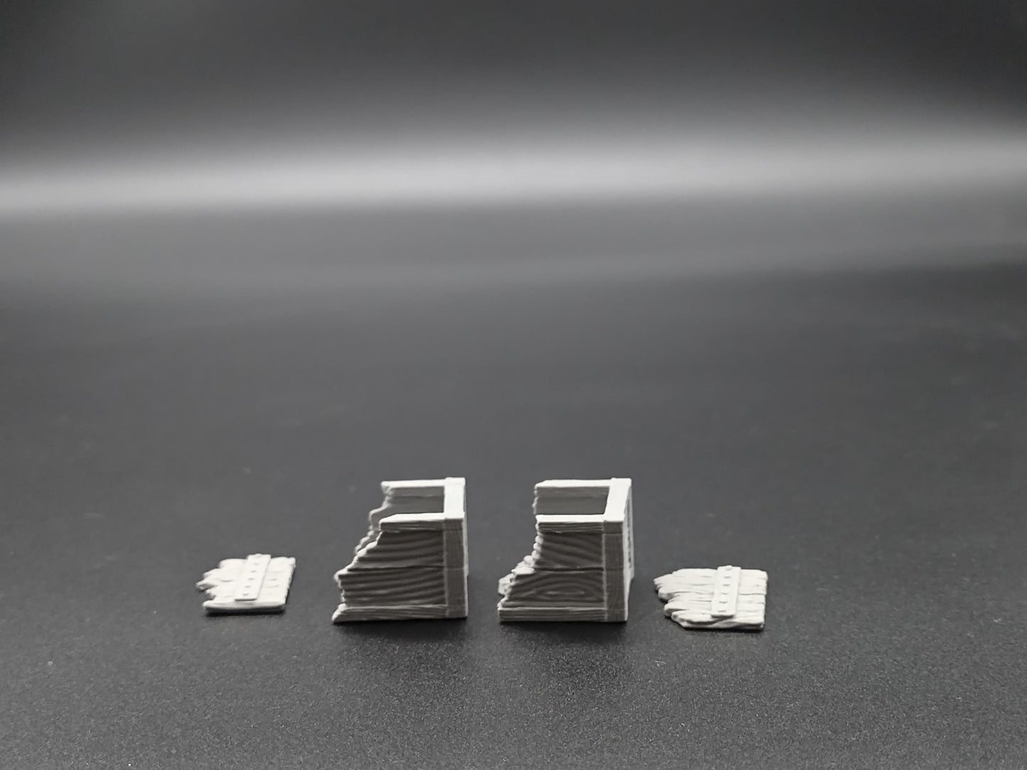Broken miniature crates / boxes with ruined lids for miniature games  | 3D printed 28mm scale terrain