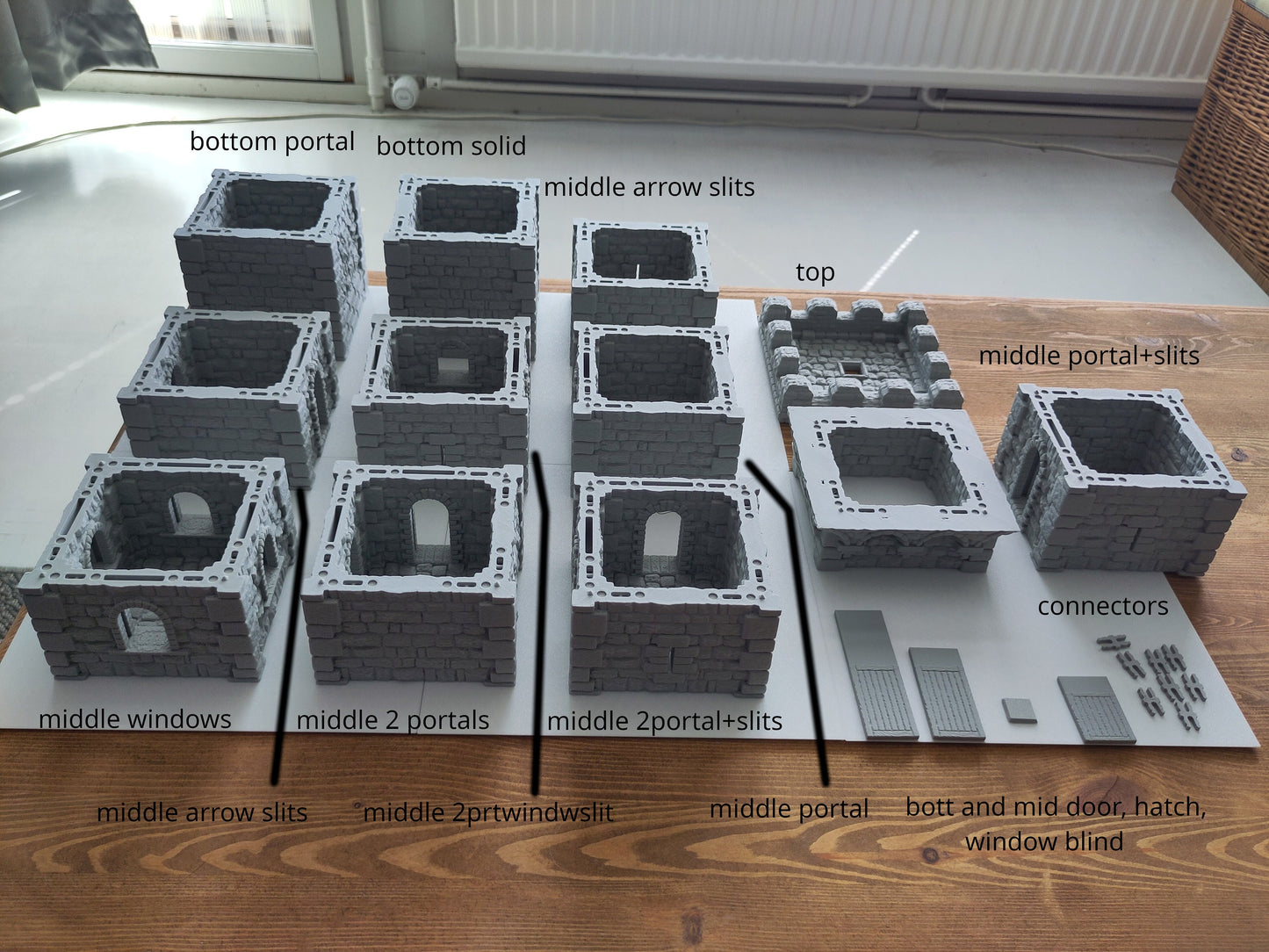 Modular tower terrain 28mm - 3D Printed medieval fortress for fantasy Wargaming & RPGs | Part of The Fortress set