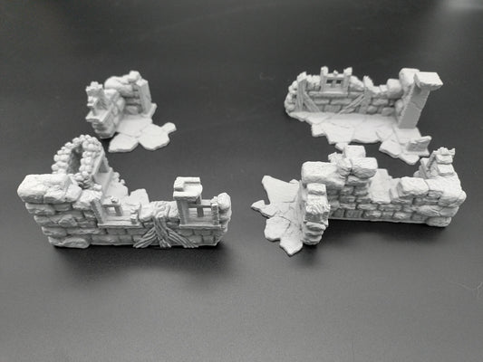 Ruined house for miniature games 3D printed | 28mm | scatter or area terrain | house 2 one level