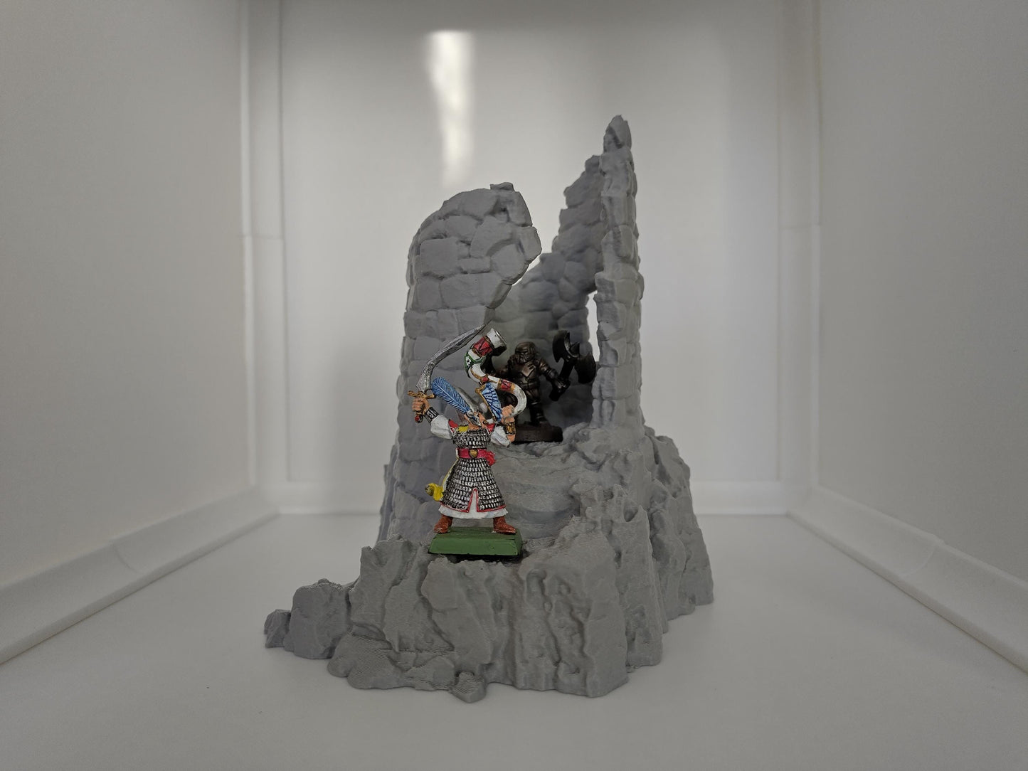 Tower ruin with stairs on a rock | 3D printed wargaming & rpg terrain