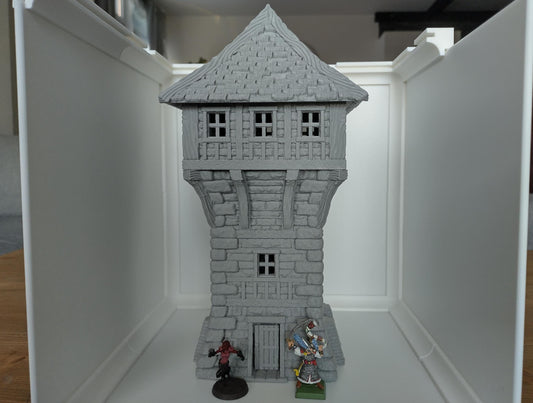 Medieval tower house for 28mm scale with playable interior | 3D printed terrain | magnetisable | house 3 of the small village set